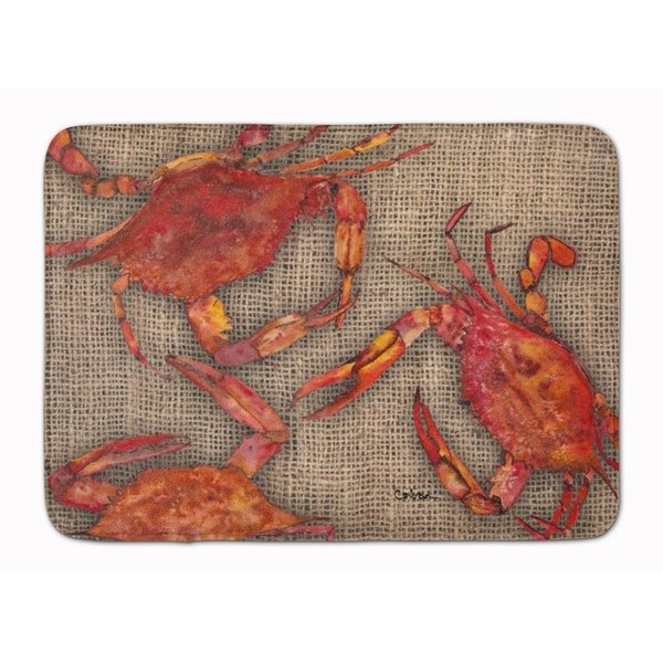 Micasa Cooked Crabs on Faux Burlap Machine Washable Memory Foam Mat MI54536